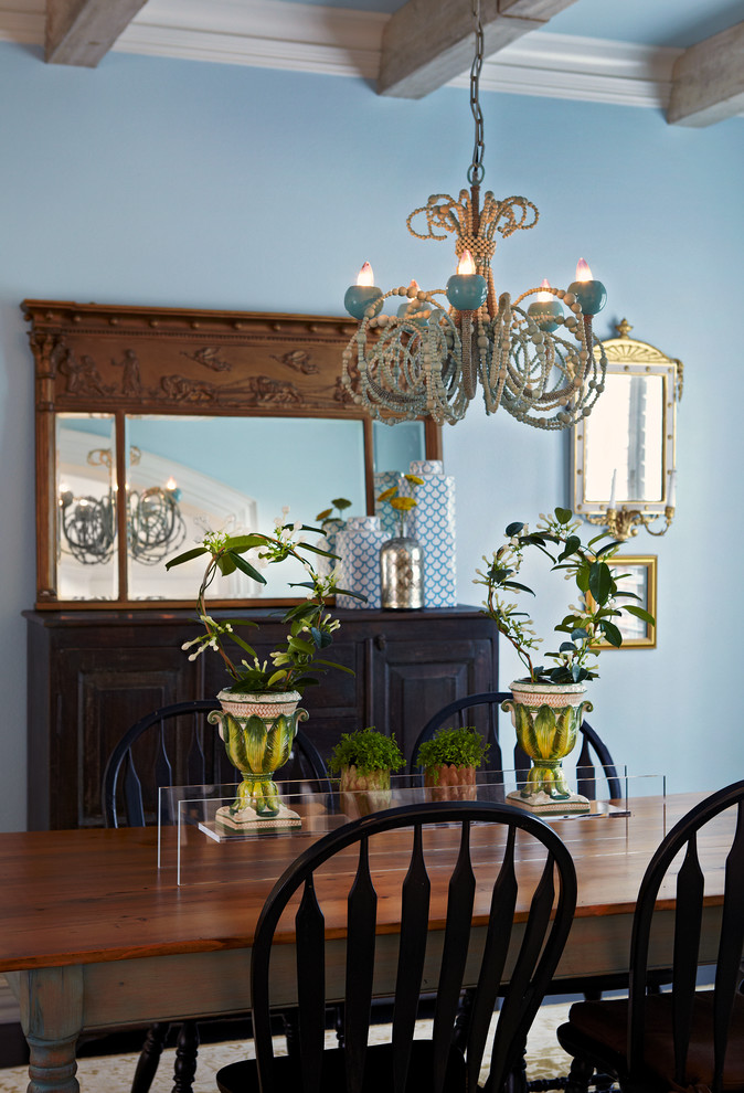 Example of a large beach style dining room design in Dallas