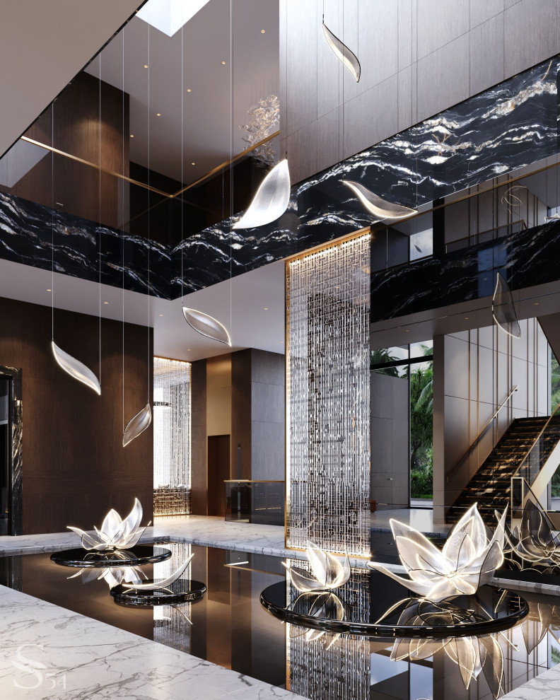 Входная зона в интерьере виллы