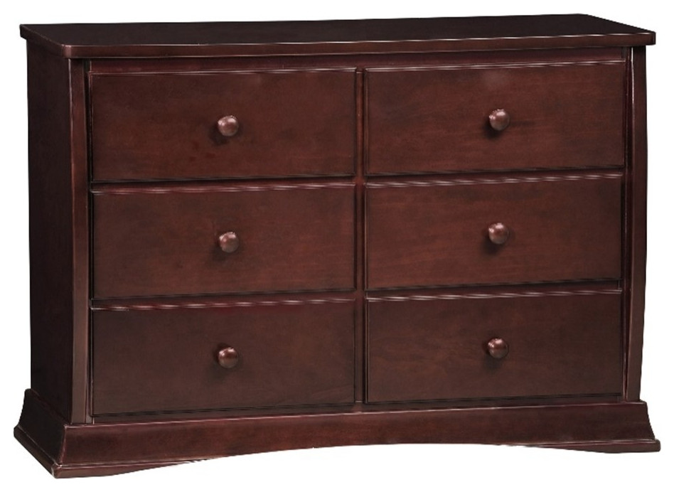 Delta Children Bentley 6Drawer Wood and Metal Dresser in Cherry