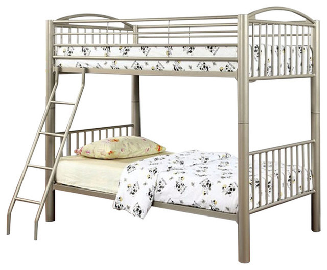 Metallic Twin/Twin Bunk Bed, Gold Contemporary Bunk Beds by Davis