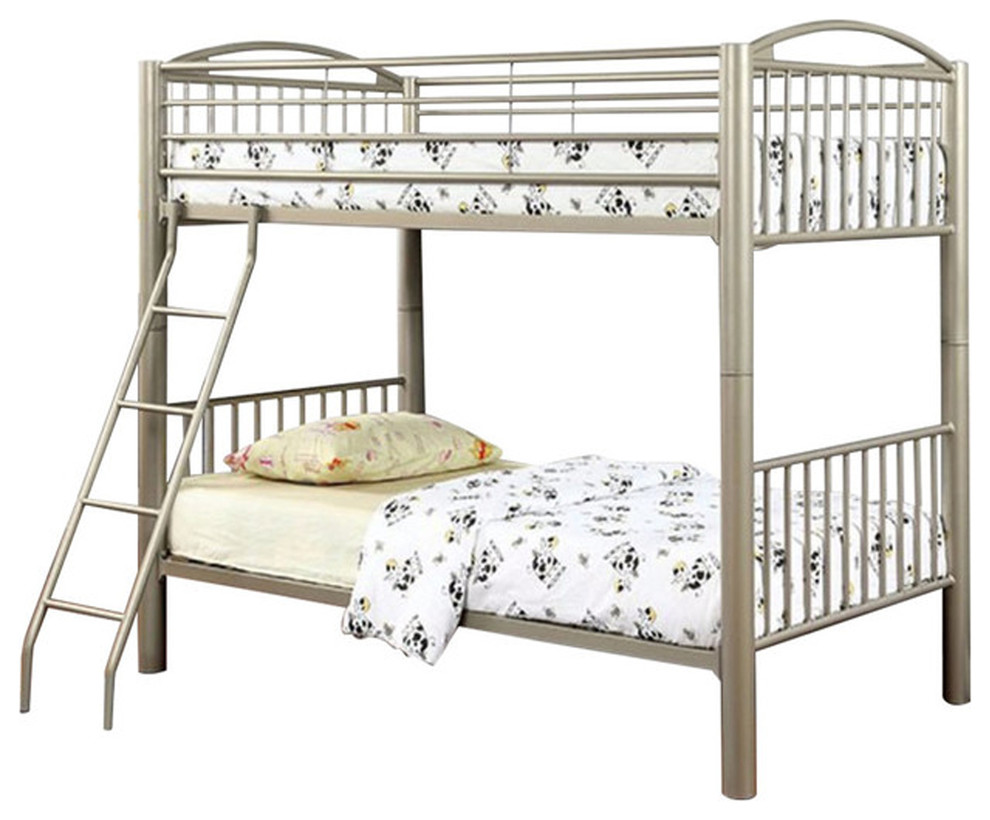 Metallic Twin/Twin Bunk Bed, Gold Contemporary Bunk Beds by Davis