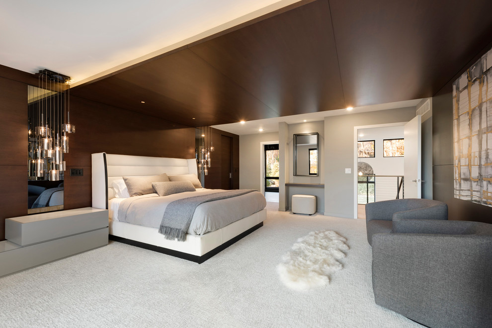 Contemporary bedroom in Minneapolis.