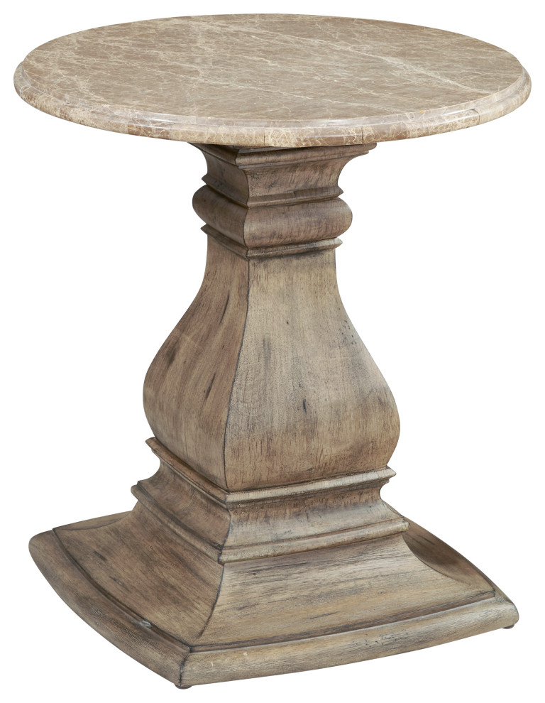 Pulaski Garrison Cove Round Side Table in Honey Brown Finish