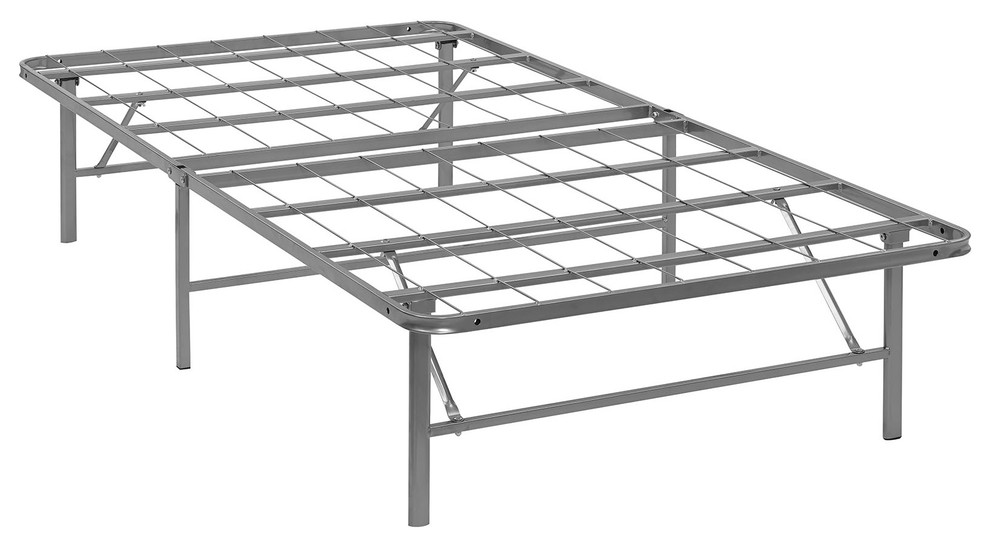 Horizon Twin Stainless Steel Bed Frame, Silver