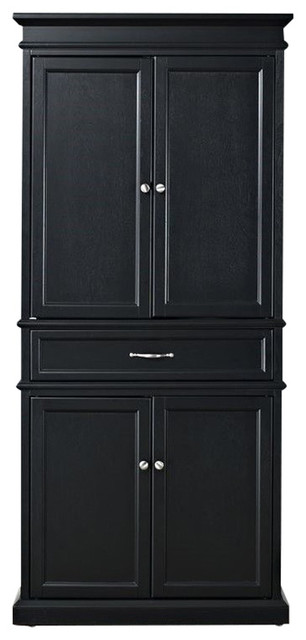 pemberly row pantry cabinet, black
