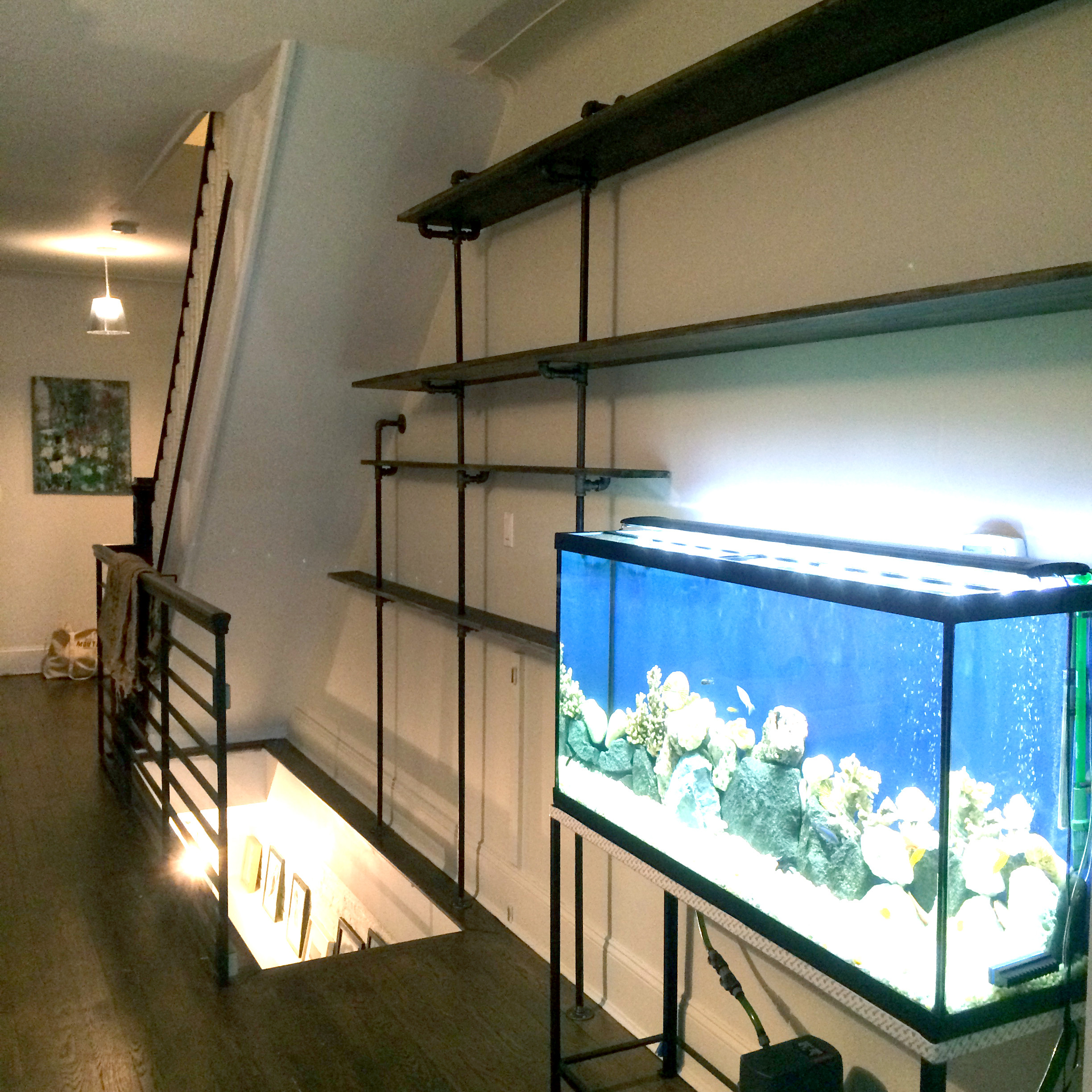 Custom Shelving and Fish Tank Stand - Industrial - New York - by Lauren  Abrams Design | Houzz