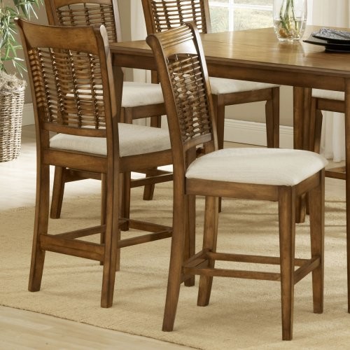 Hillsdale Bayberry 24 Inch Non-Swivel Counter Stool - Oak - Set of 2