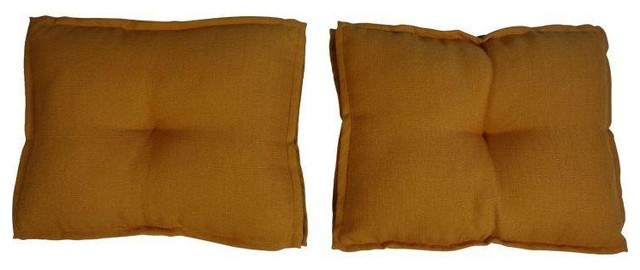 Pre-owned Orange Pillows with Button Tuft - Pair