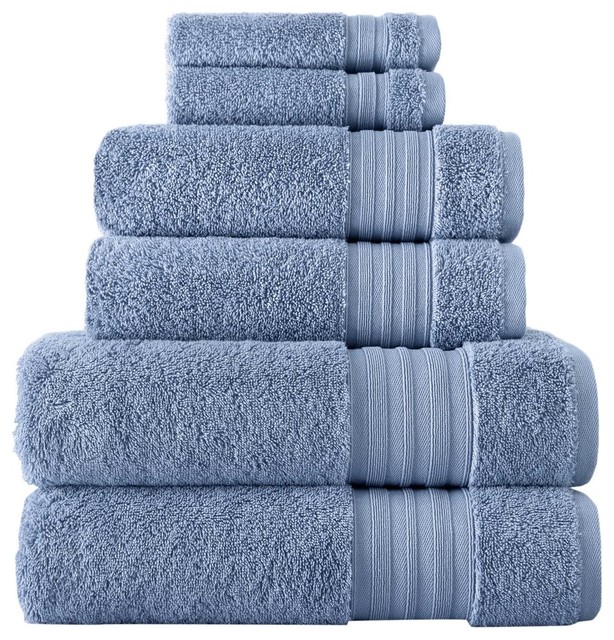6-Piece Towel Set, Dusk Blue - Bath Towels - by Laural Home | Houzz