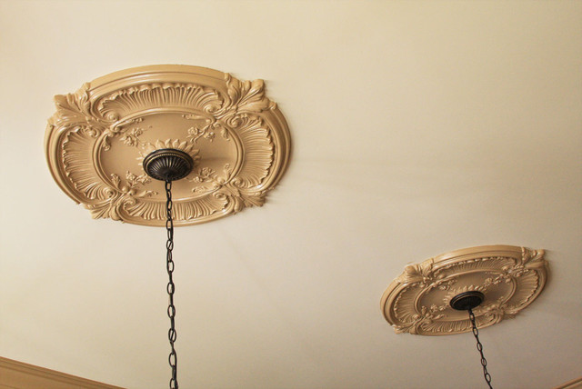 Dining Room Ceiling Medallions For The Chandeliers Eclectic