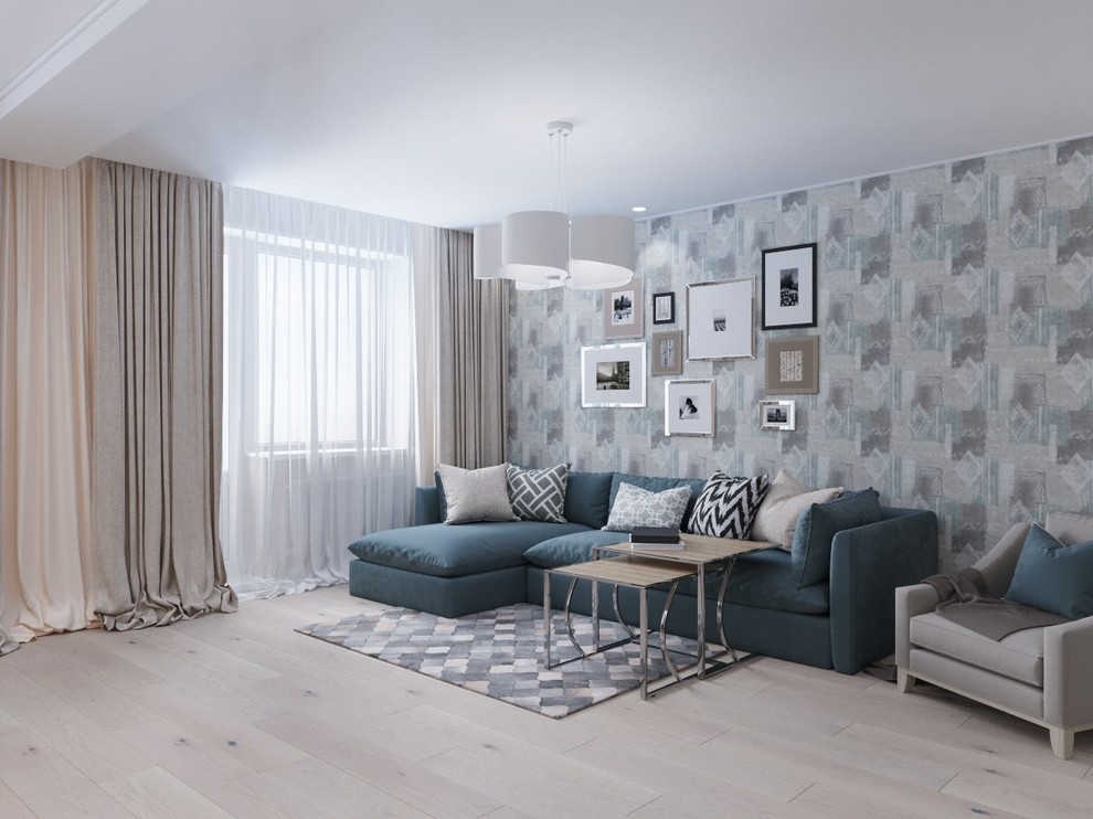 Интерьер кухни-гостиной в современном стиле