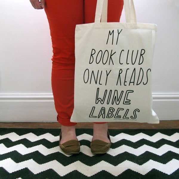 My Book Club Only Reads Wine Labels Tote