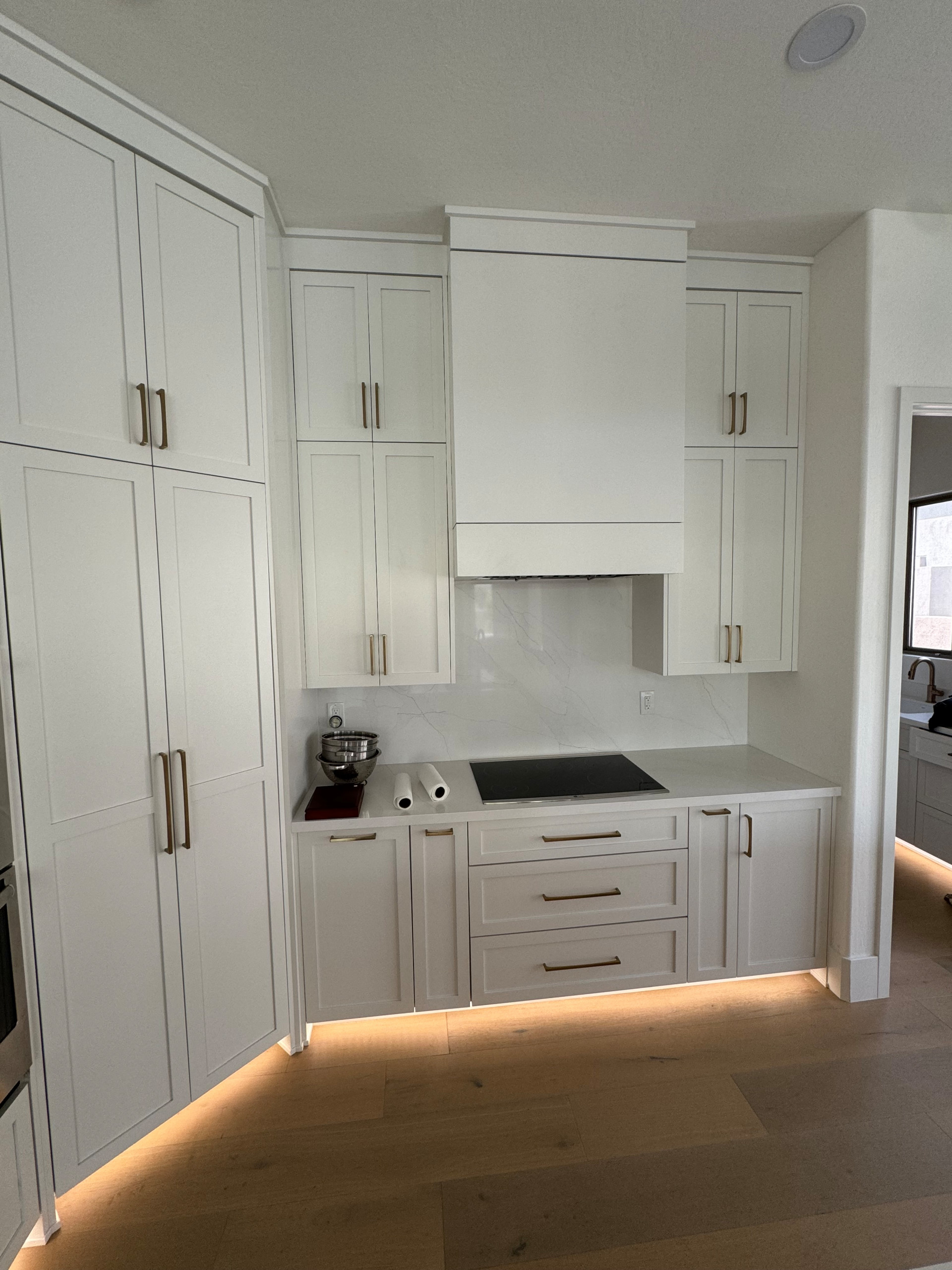 Multiple Room Cabinetry Reface with Partial Build