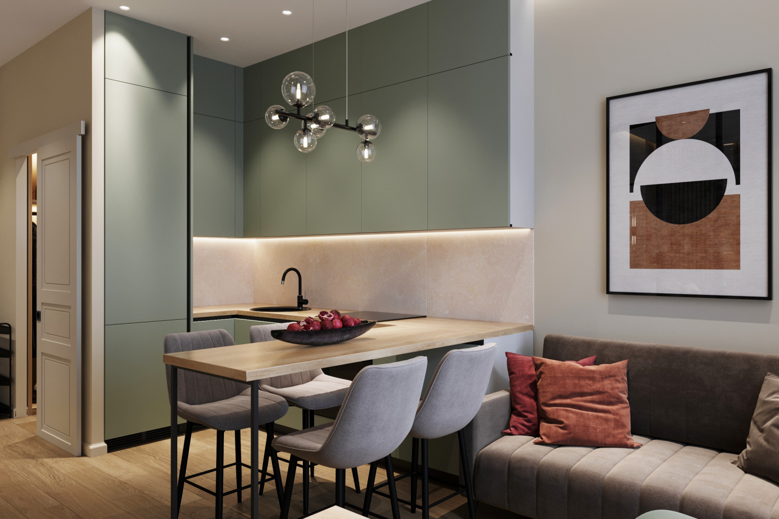 Однокомнатная квартира в современном стиле