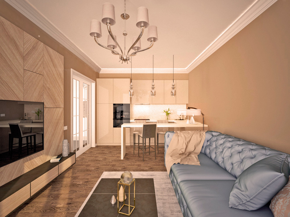 Двухкомнатная квартира 70м2 Кухня-гостиная