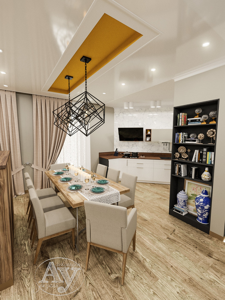 Гостиная + кухня + столовая + коридор