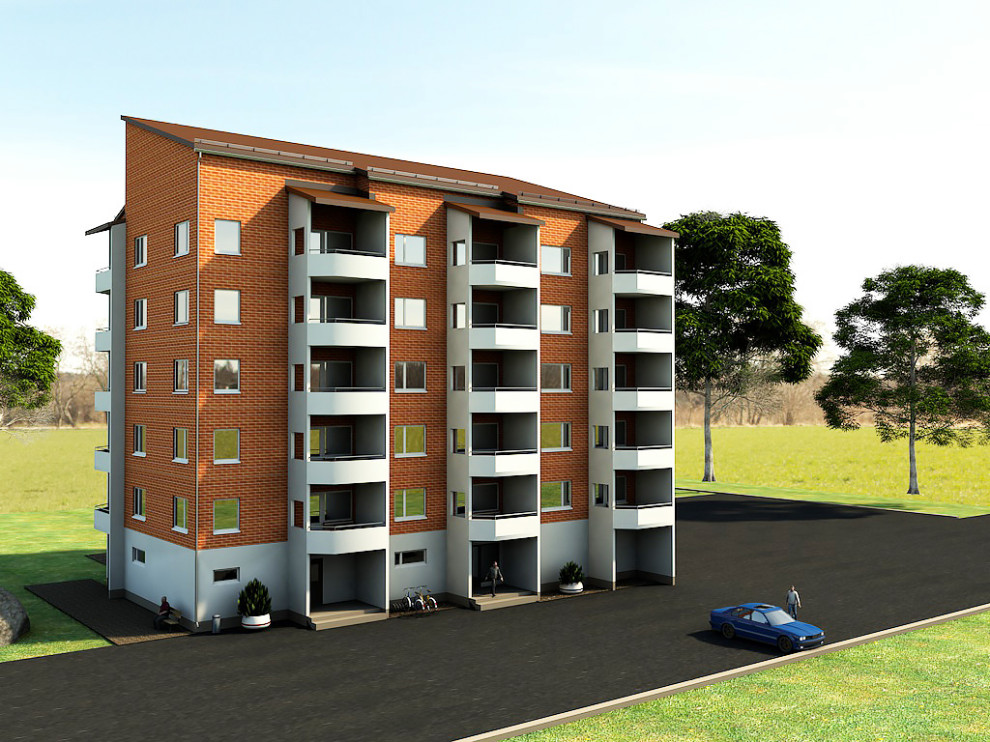 Учебный проект многоэтажного жилого дома/Revit