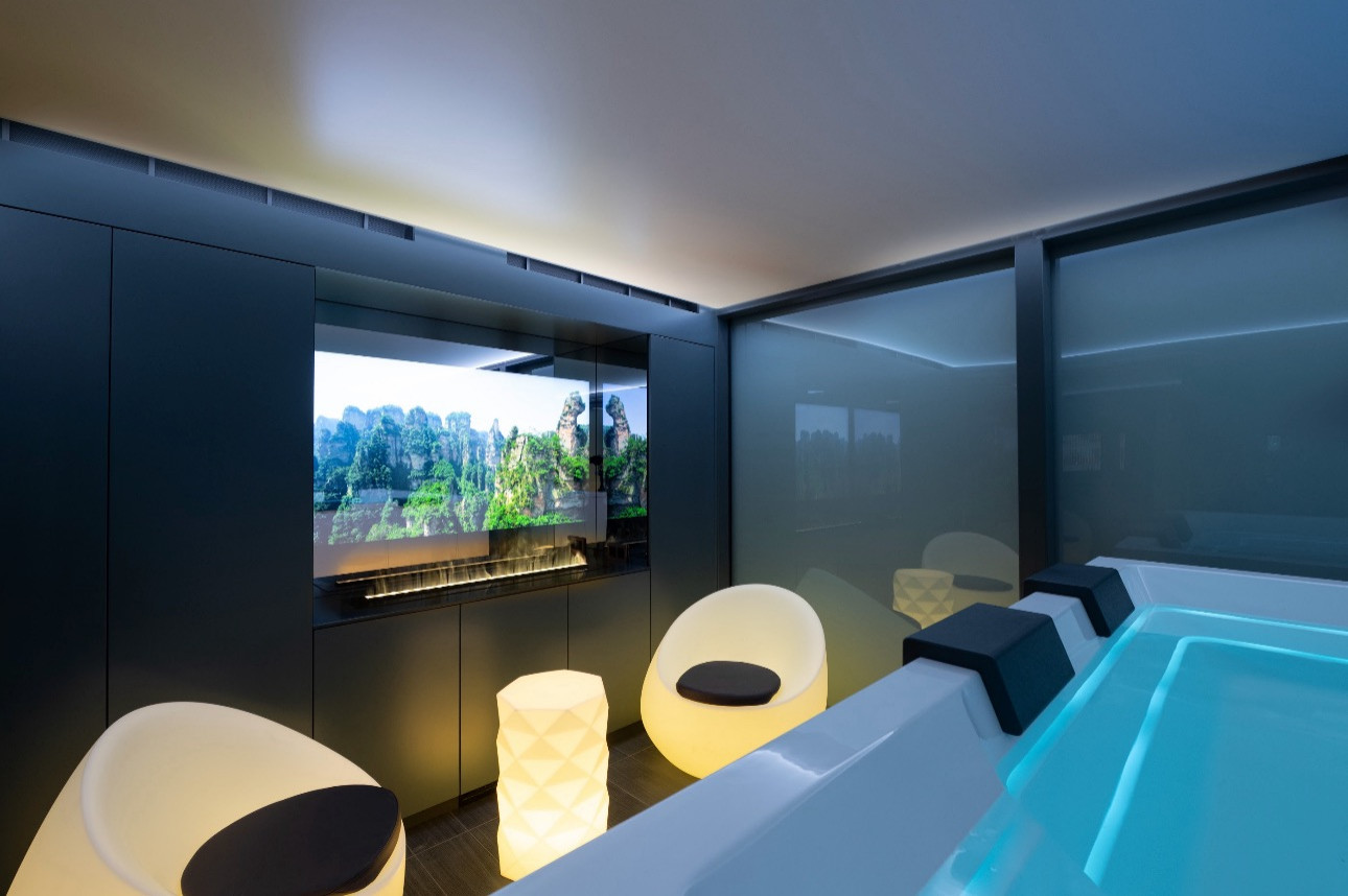 Шкаф для СПА-зоны с камином