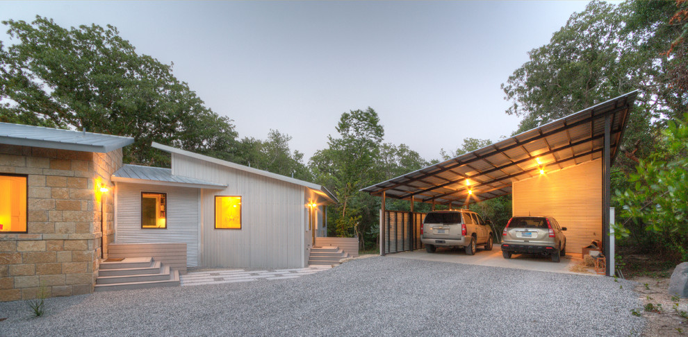 Design ideas for an industrial two-car garage in Dallas.