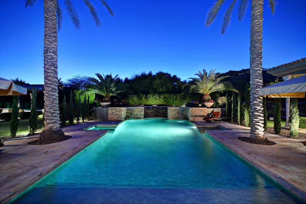 Example of a huge mountain style pool design in Phoenix