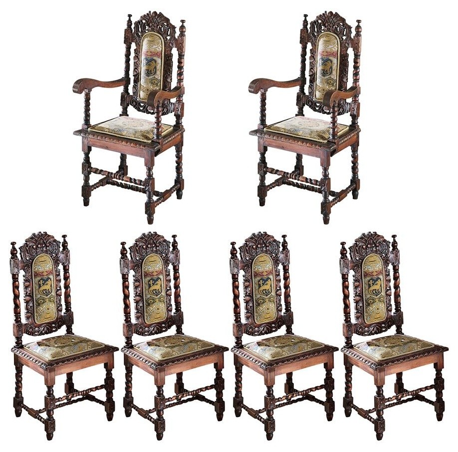 Charles Ii Chairs, Set of 6 Victorian Dining Chairs by Design