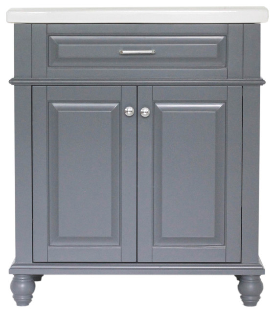 Home Elements Vanity 30x18 25 White Ceramic Top 30 Gray Home Elements Vanity 30x18 25 White Ceramic Top 30 Gray