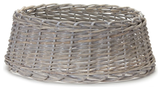 Tree Stand Basket, 2-Piece Set, 24"Dx9"H Rattan