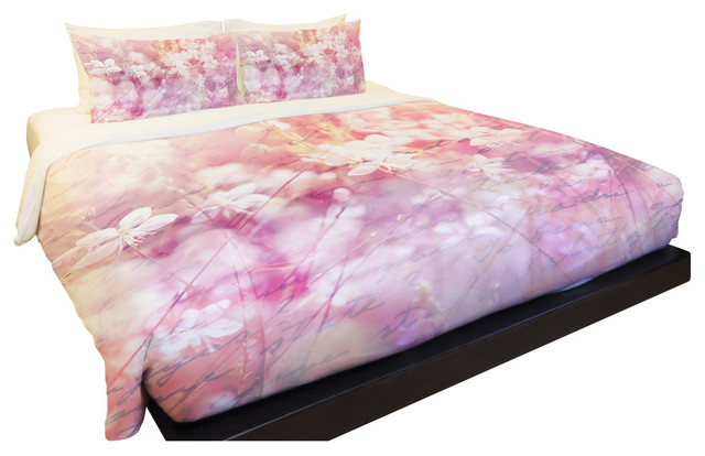 Roaming The Field Pink Duvet Cover Contemporary Duvet Covers