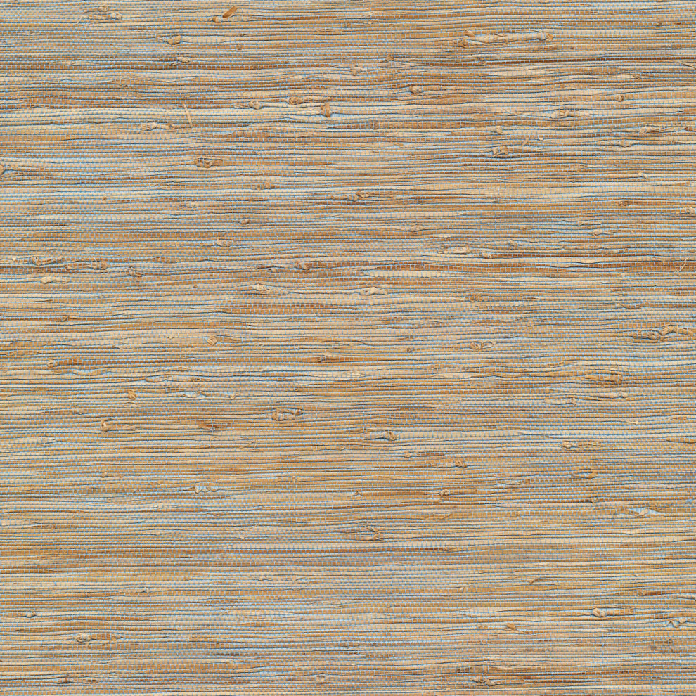 Isami Light Blue Grasscloth Wallpaper,, Sample Contemporary Wallpaper by Brewster Home