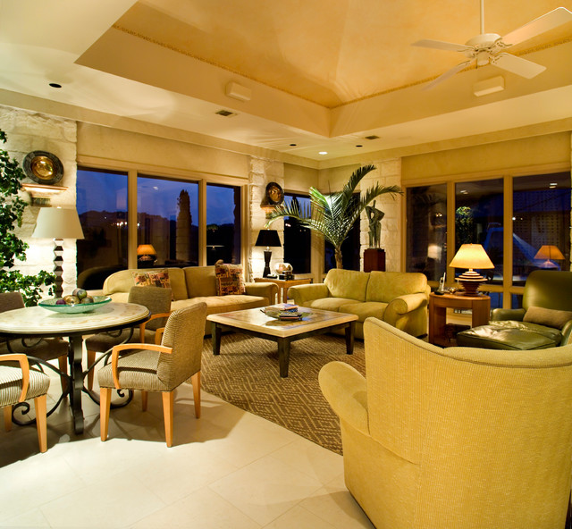 Cord Shiflet Lake Austin Estate tropical-living-room