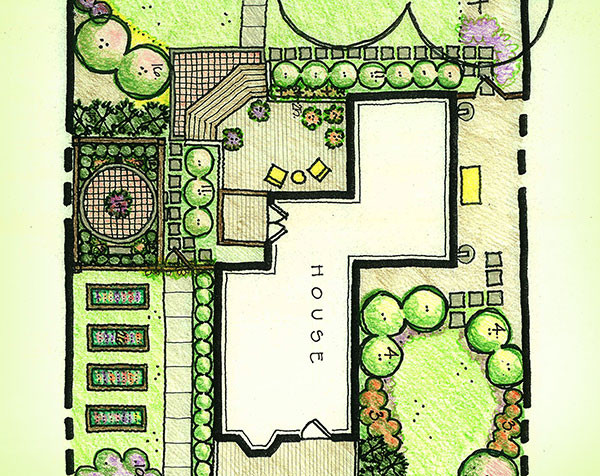 Master Plan with Visible Vegetable Garden on Plan by Peter Atkins