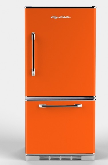 Big Chill Retropolitan 18.5 cu. ft. Fridge - Slide-Out Freezer -Orange