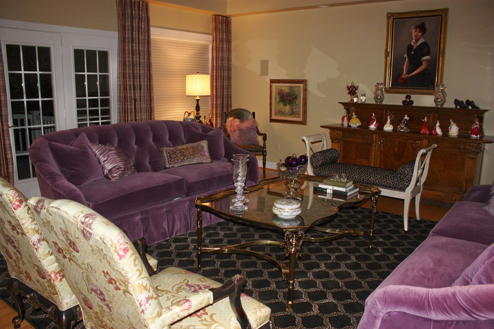 This is an example of a traditional formal open concept living room in Baltimore.
