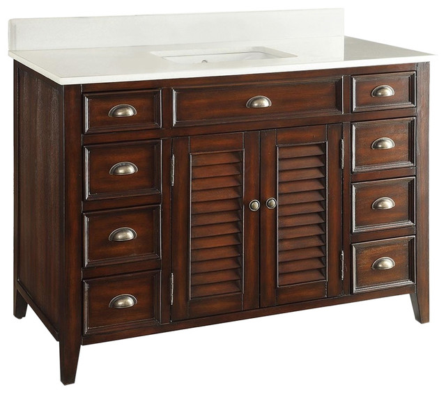 Shop Houzz Chans Furniture Abbeville CottageStyle Vanity, 46