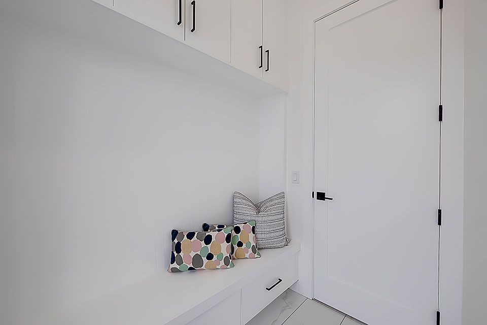 Transitional home design photo in Calgary