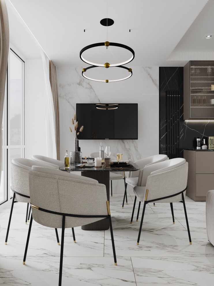 Кухня-гостиная в однокомнатной квартире в ЖК "FoRest"