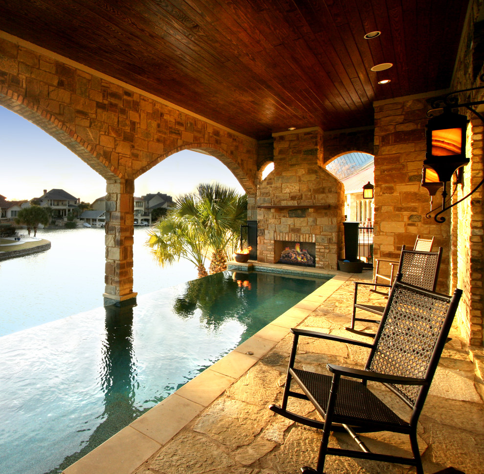 Inspiration for a traditional infinity pool in Austin.