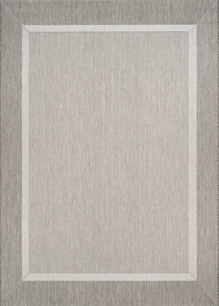 Recife Stria Texture Outdoor Area Rugs, Champagne-Taupe, 3'9"x5'5"