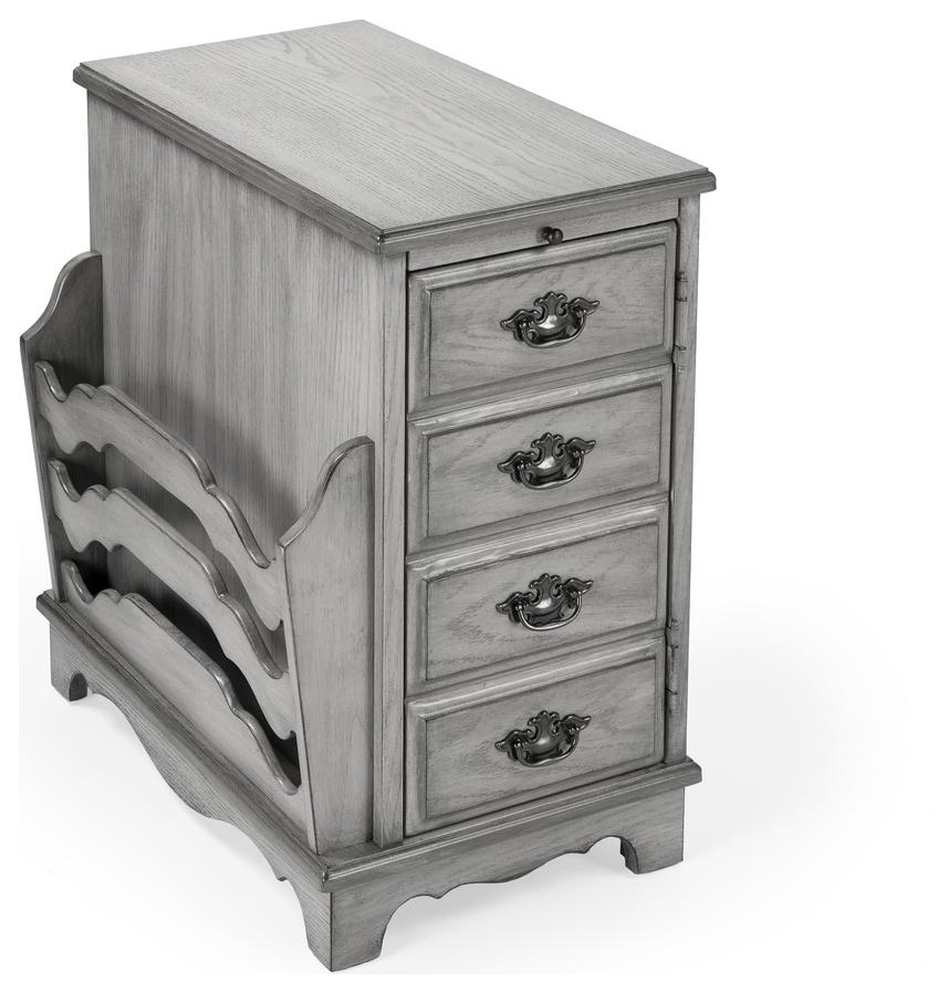 Gray Magazine Table, Belen Kox French Country Magazine Racks by