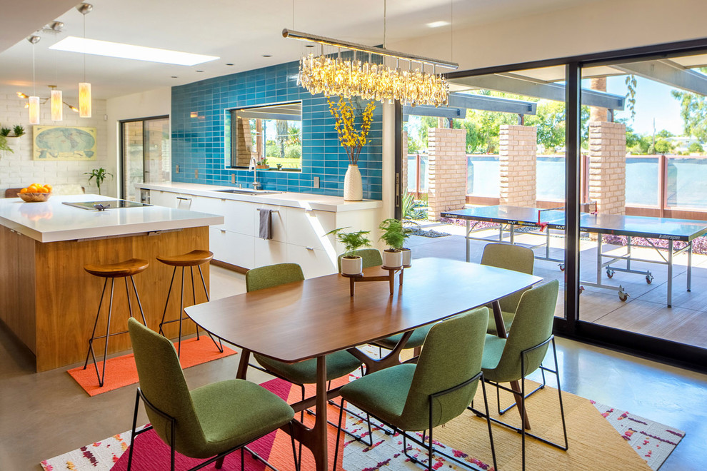 Colorful Mid-Century Modern Kitchen & Dining - Midcentury - Dining Room ...