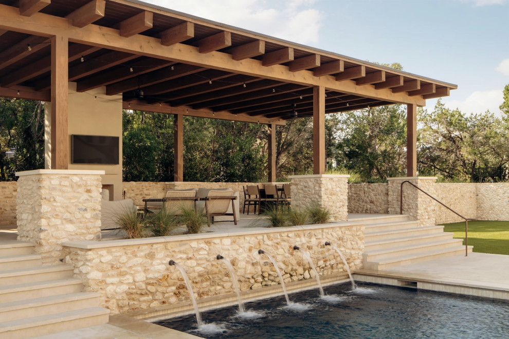 Inspiration for a transitional pool remodel in Austin