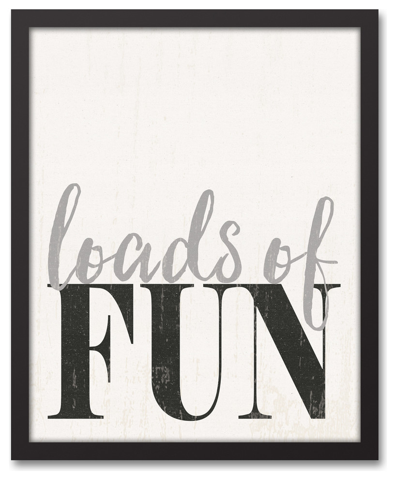 Loads of Fun Laundry Room Wall Art, 16"x20", Framed Canvas
