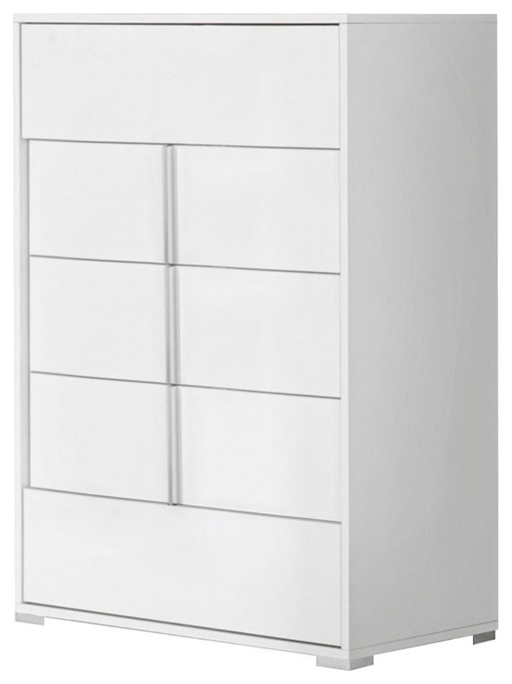 Modrest Nicla 5Drawer Soft Closing Modern MDF Wood Chest in White