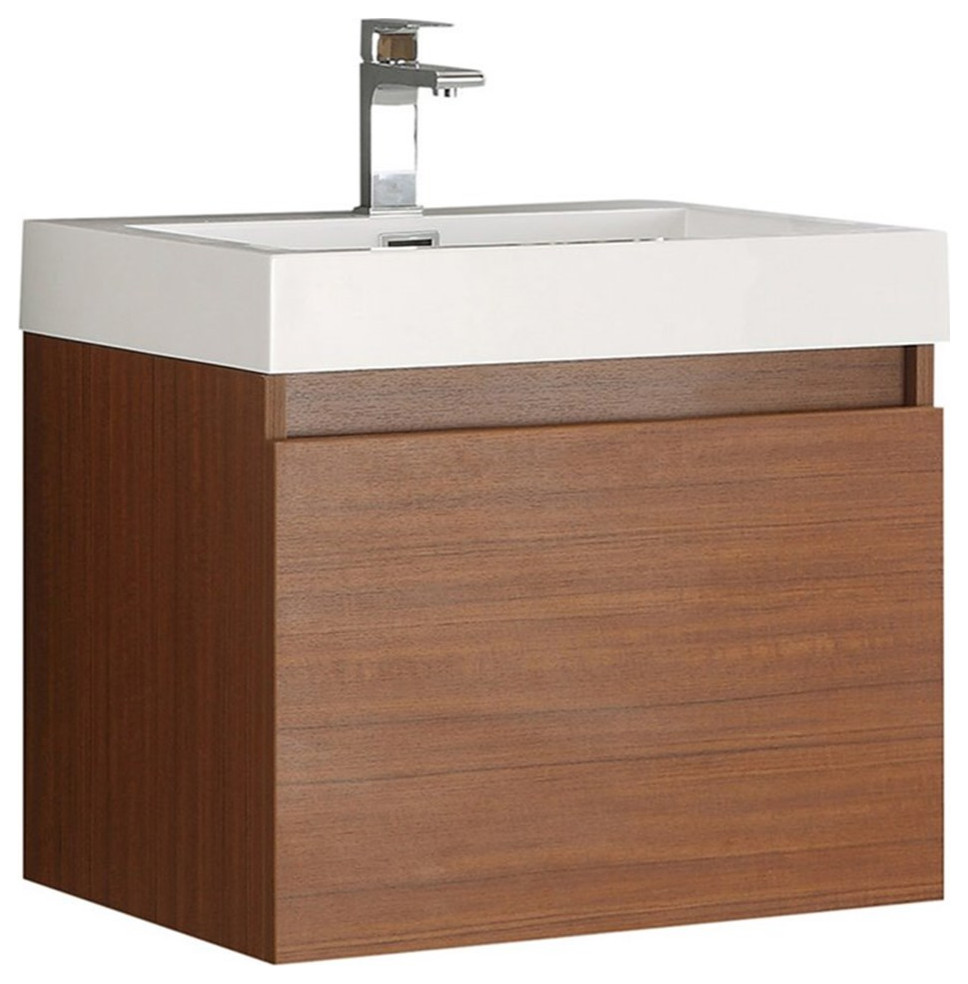 Fresca Nano Teak Modern Bathroom Cabinet with Integrated Sink - Modern ...