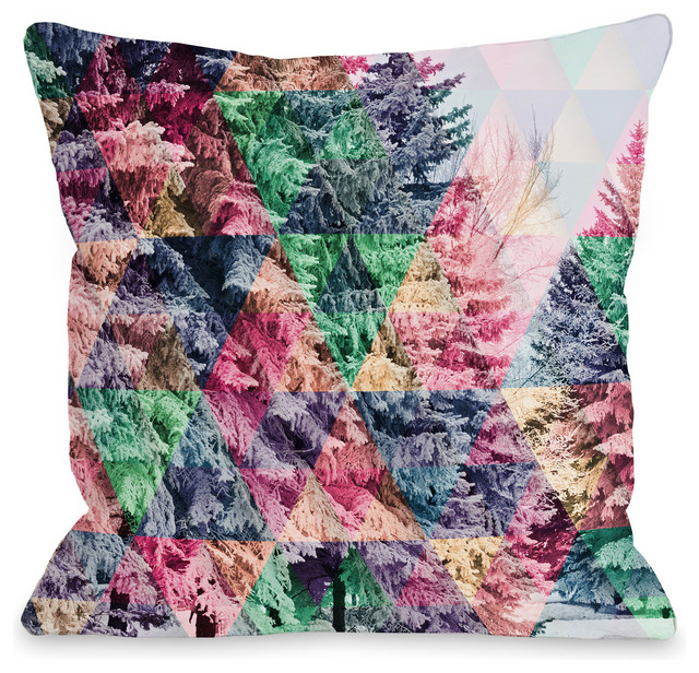 Pine Trees Geo Indoor Throw Pillow By Onebellacasa Contemporary