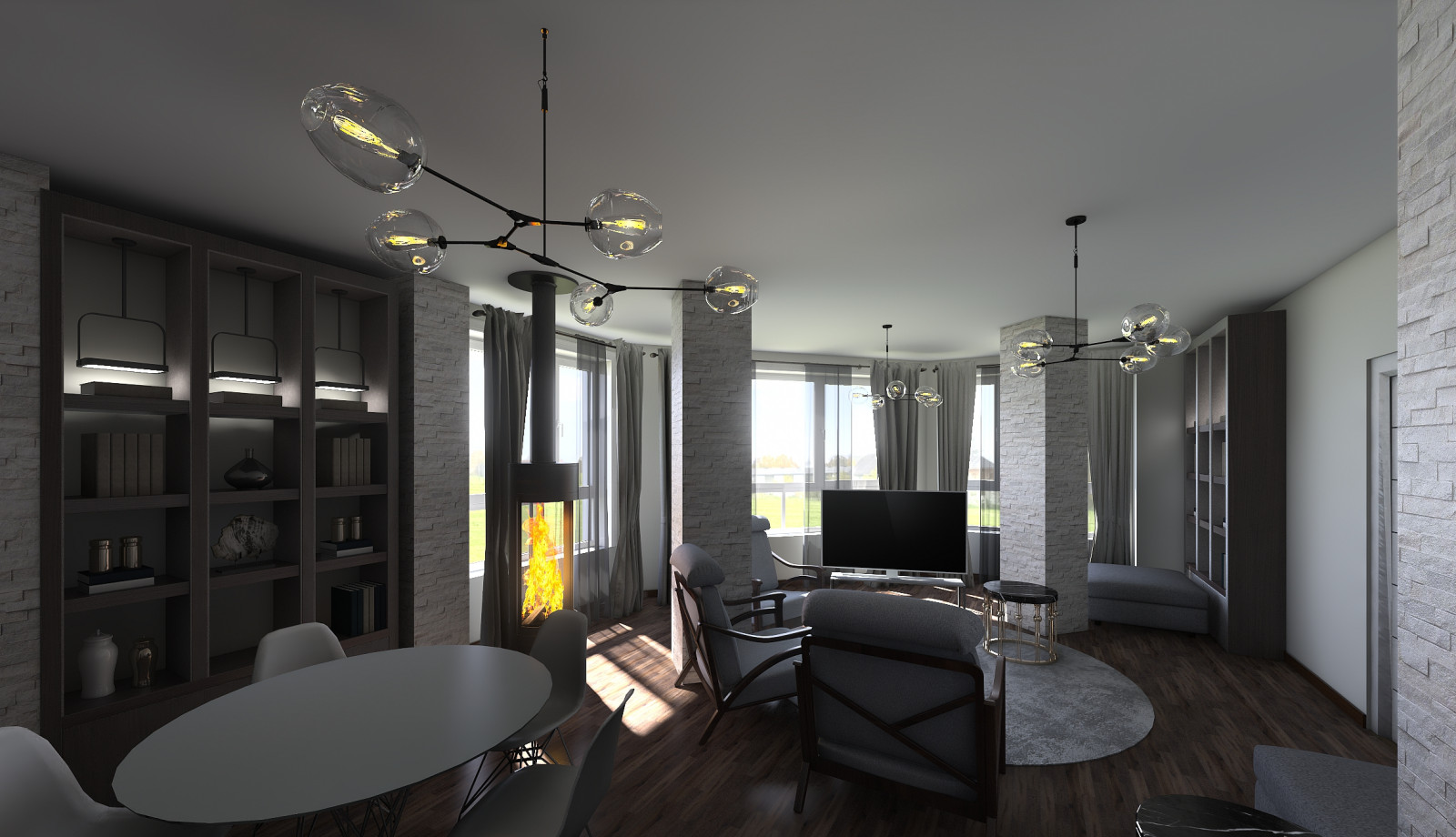 Загородный дом с элементами лофт