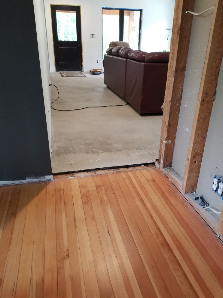 Blending Old Wood Floors with New Modern Addition