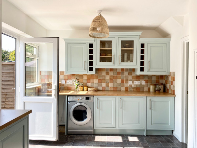 Rustic Boho Light Blue Kitchen country-kitchen