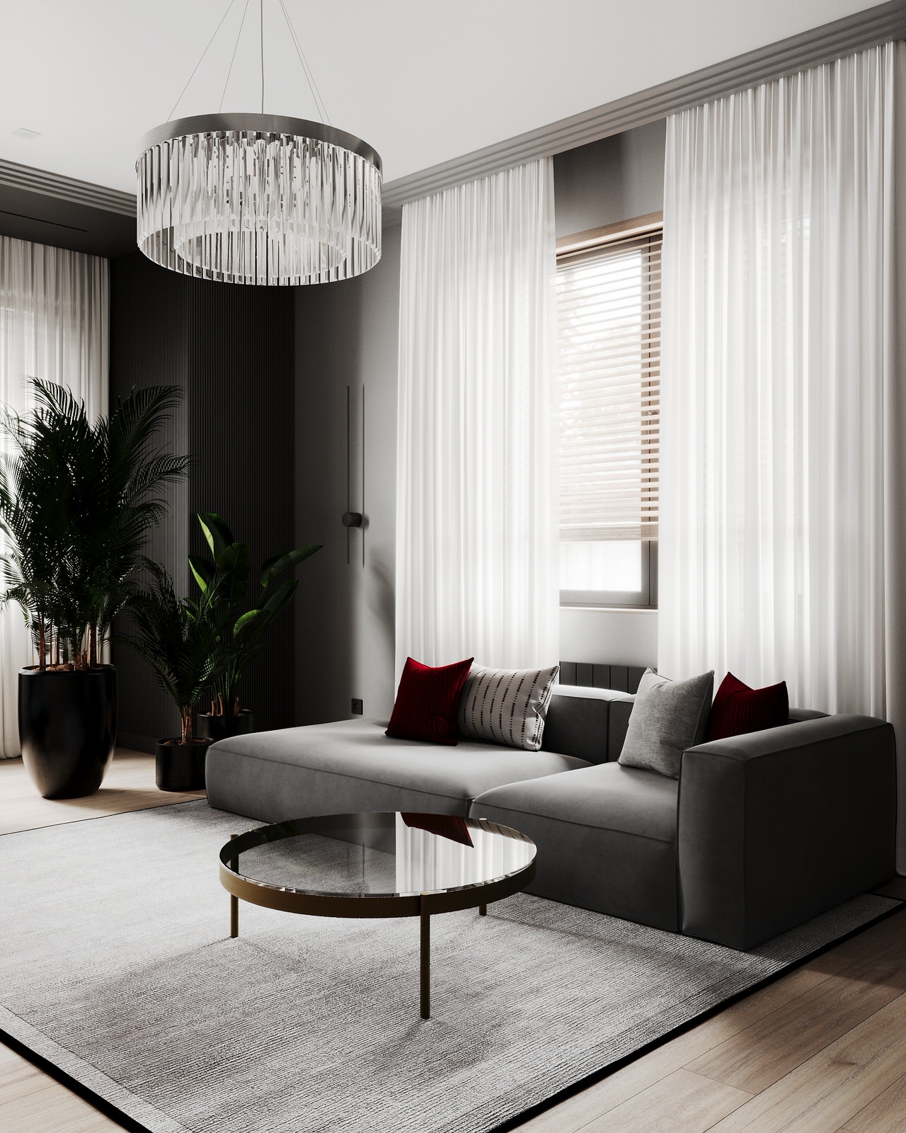 Стильный дом с красными акцентами