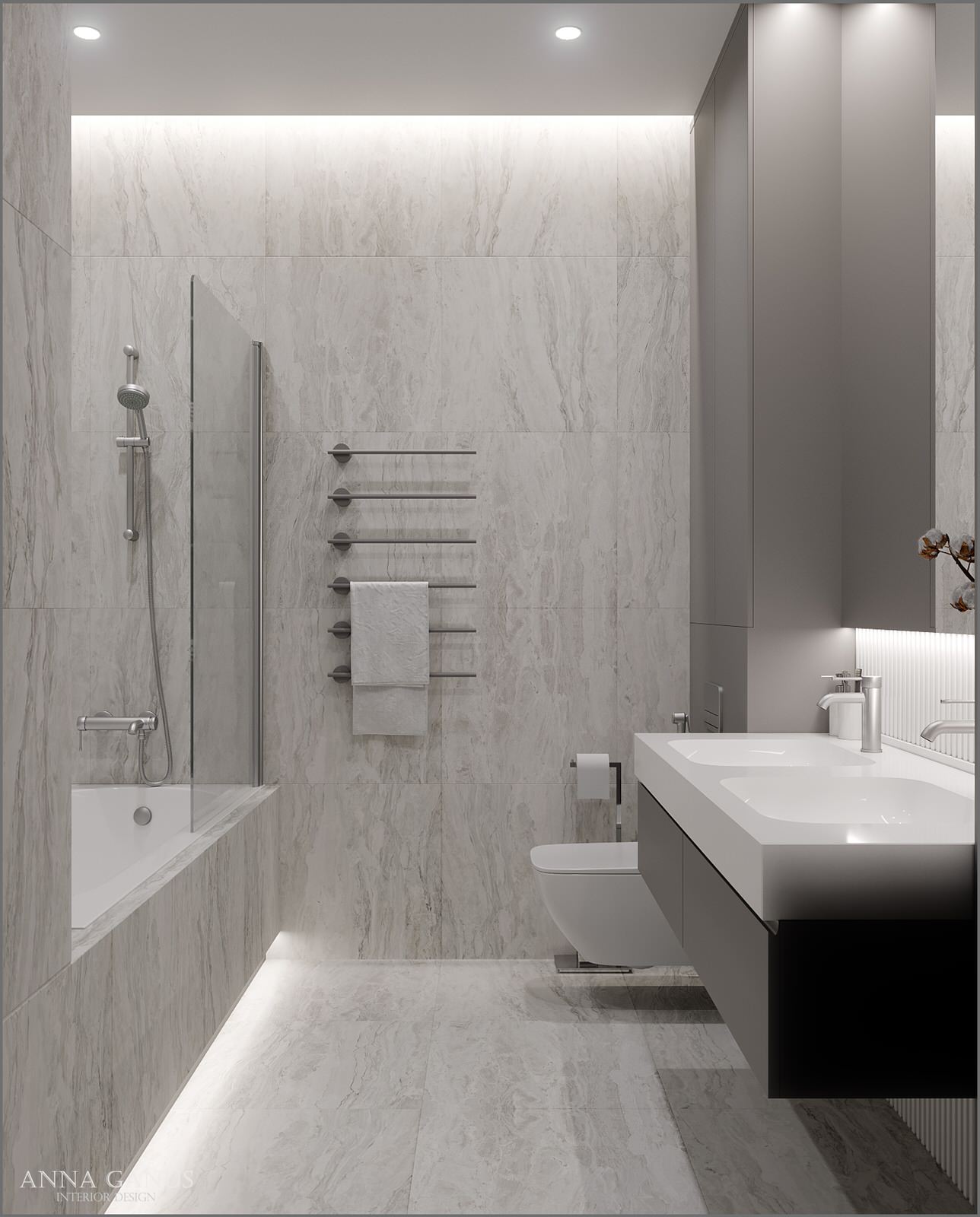 Монохромные линии. Проект квартиры в центре Екатеринбурга